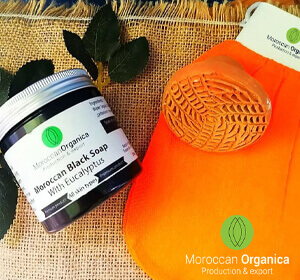 Moroccan black soap with eucalyptus & Spa Terracotta Pumice Stone